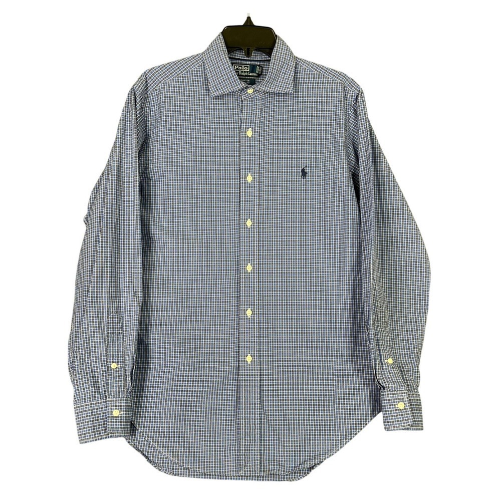 Vintage Polo Ralph Lauren Shirt Mens M Stanton Classic Plaid Preppy Academia Y2K